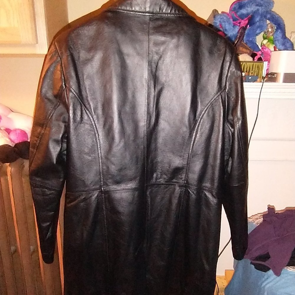 Phase Two Black Leather Jacket..... Euc - image 2